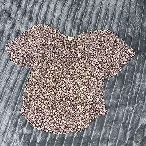 GAP Brown and Cream Floral Blouse